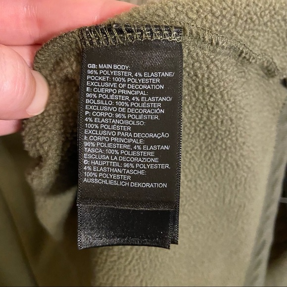 The North Face Olive Utility Jacket size small full zip lightweight fleece lined - Picture 8 of 9